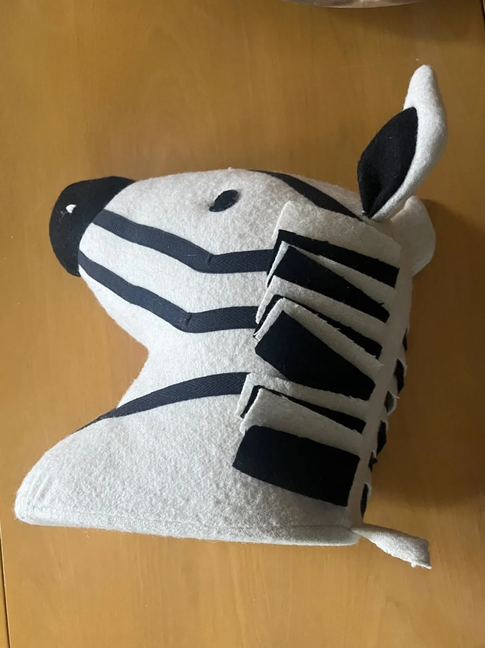 White and Black Zebra Plush Wall Accent